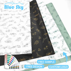 OEM/ODM Customized Luxury Waterproof White and Black Wrapping Paper with Own logo Thin Wrap Paper for Shoes/box/bags/books/Gift