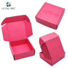 Free Sample Hot Pink Uv Logo Mystery Folding Carton Cardboard Parcel Delivery Custom Boxes Packaging for Shipping Box With Logo