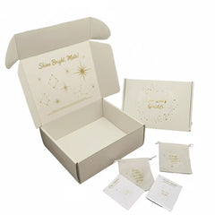 Eco-friendly Customized Tear Strip Gift Package Earring Necklace Jewelry Parcel Boxes Packaging Carton with logo