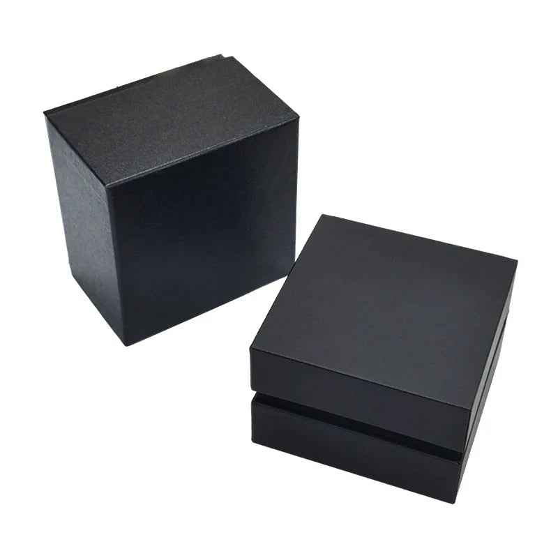 Luxury Premium Black Pu Leather Paper Cardboard Collection Gift Men Ladies Jewelry Watches Box Packaging With Logo