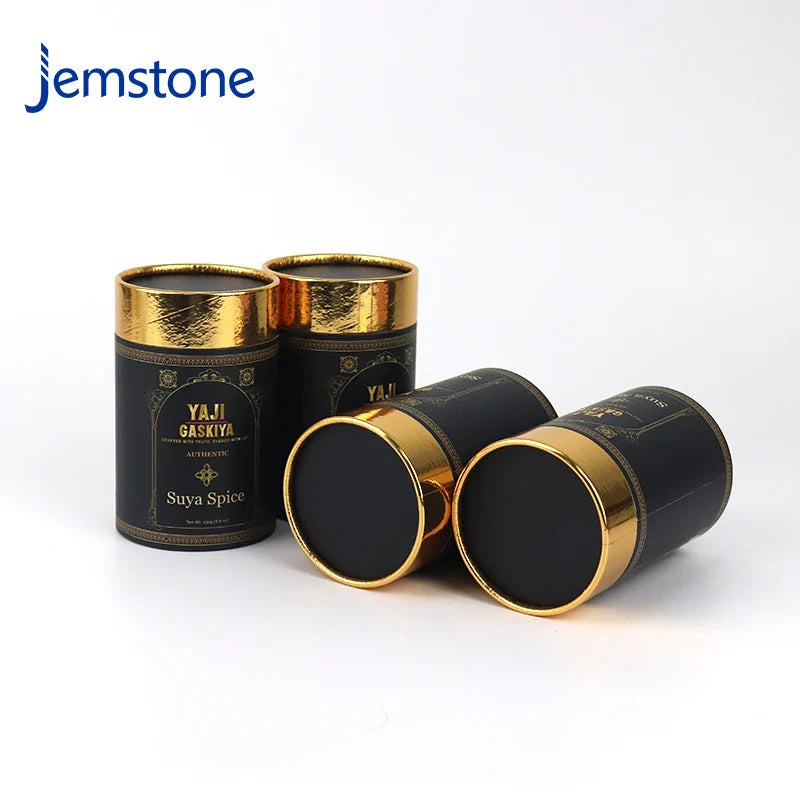 Custom Luxury Food Perfume Bottle Box Cylinder Coffee Tea Candle Paper Tube Kraft Cardboard Tube Spice Powder Packaging