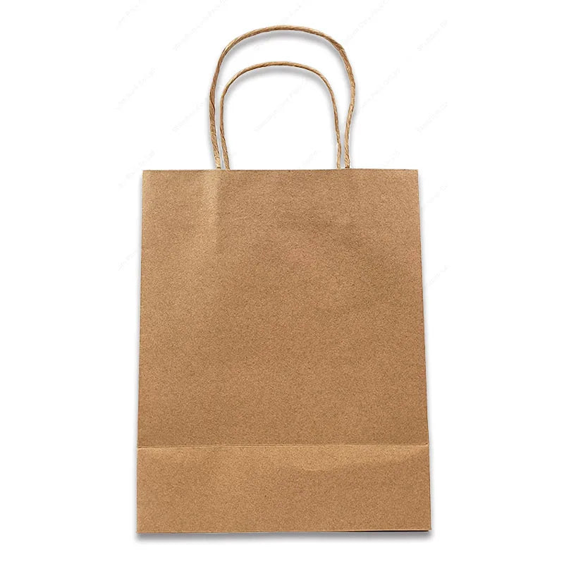 Papier Bolsas Papel Kraftpaper Bags Takeaway Packaging Brown Bag With Flat Handles