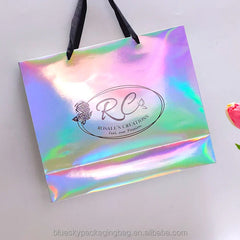 Luxury Laser Paper Gift Bag with Custom Logo Glossy Surface Ideal Paper Bag for Jewelry Cosmetics Gifts Packaging Paper Bags