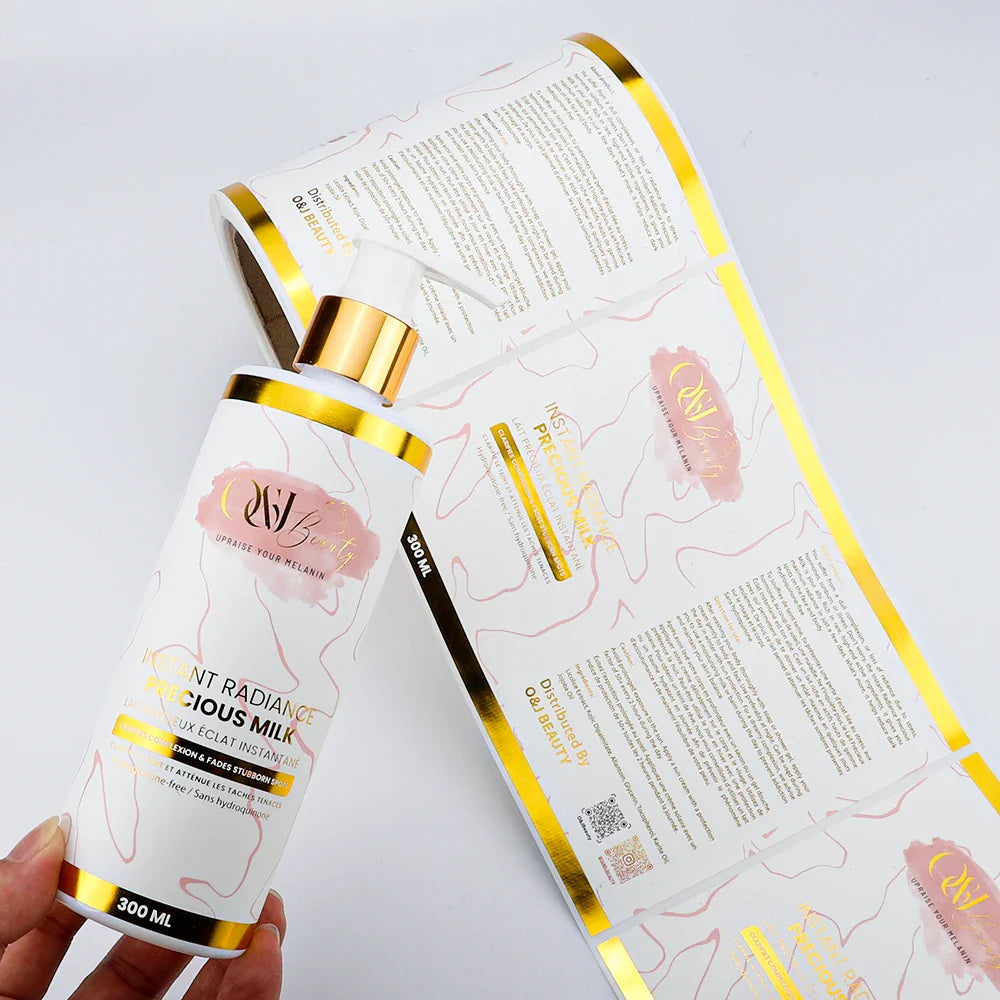 Custom Plastic Bottle Hair Products Logo Printing Label Sticker, Private Waterproof Cosmetic Labels for Pet Lotion Bottle