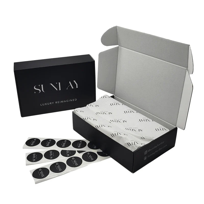 Wholesale Luxury Gold Foil Design Printed Custom Matte Grey Corrugated Cardboard Shipping Clothing Packing Box