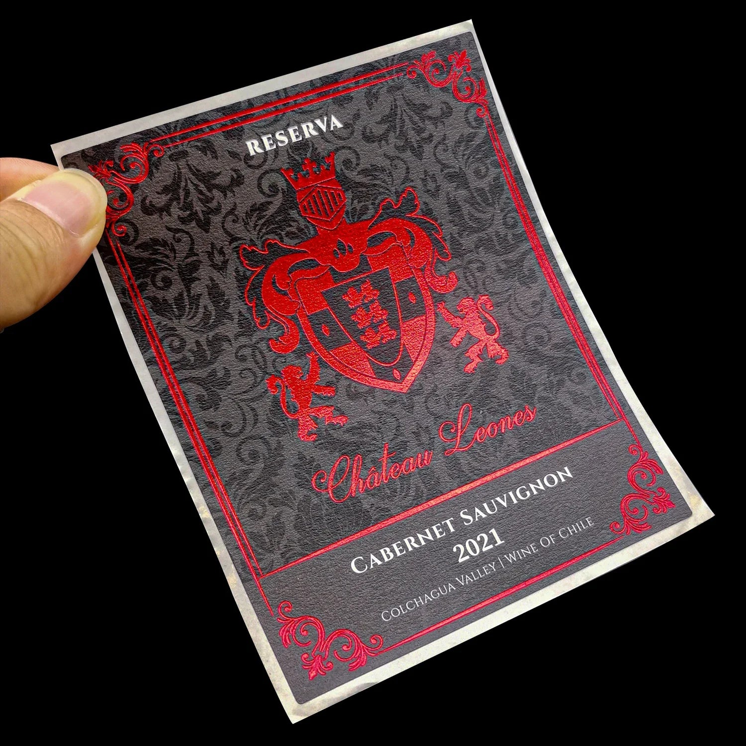 Personalized Custom Private Brand Logo Print Embossment Gold Foil Stamping Wine Label Spot UV Texture Paper Whisky Bottle Label