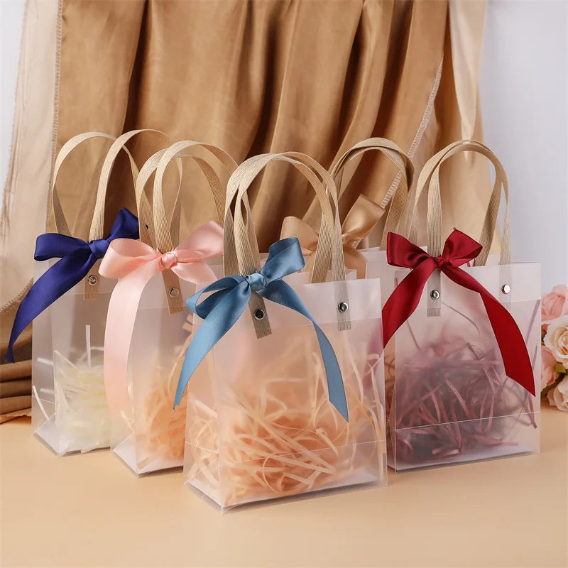 Plastic Makeup Cosmetic Clothes Transparent Gift Custom logo Printing PP Tote Shopping Bag
