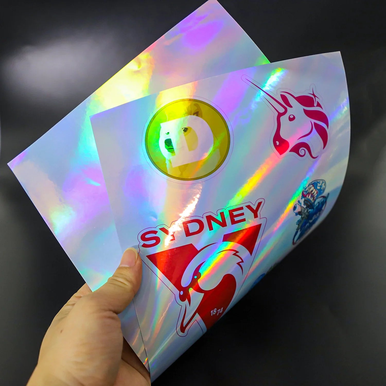 210X297mm A4 Waterproof Vinyl Sticker Paper Holographic Inkjet Printable Die Cut Self-Adhesive Water Activated for Easy Adhesion