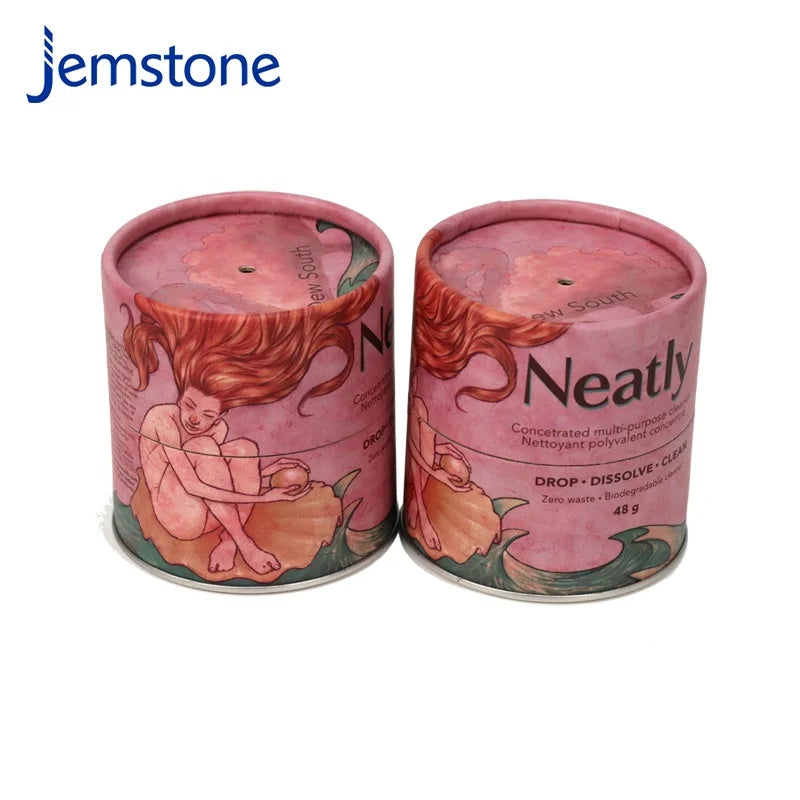 Custom Food Grade Airtight Small Easy Peel Off Lid Paper Can Packing Composite Paper Can Kraft Packaging Tube for Snack