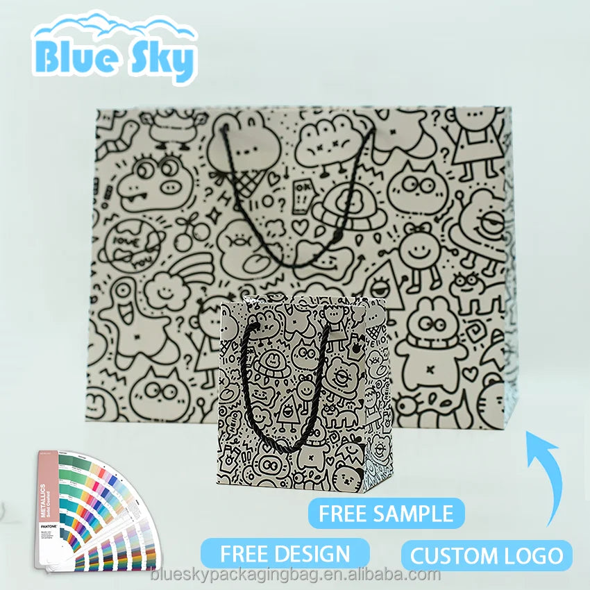 Bulk Large Paper Shopping Bags White Kraft Paper Tote Bags with Handle and Own logo Paper Bags for Supermarket Use Paper Bag