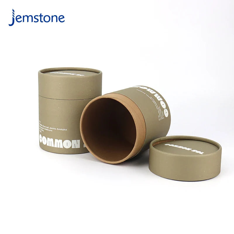 Custom Logo Food Loose Tea Coffee Cylinder Packaging Box Candle Jar Round Cardboard Tube Luxury Aromatherapy Kraft Paper Tube