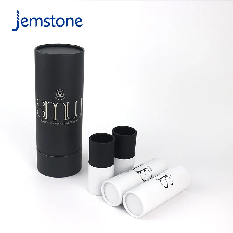 Custom Eco-Friendly Skincare Kraft Cardboard Paper Tube Perfume Essential Oil Bottle Paper Cylinder Packaging