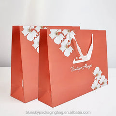Festive Gift Paper Handbags with Ribbon Handles Christmas/New Year/Valentine's Day Themed Packaging (Custom Colors & Logos)