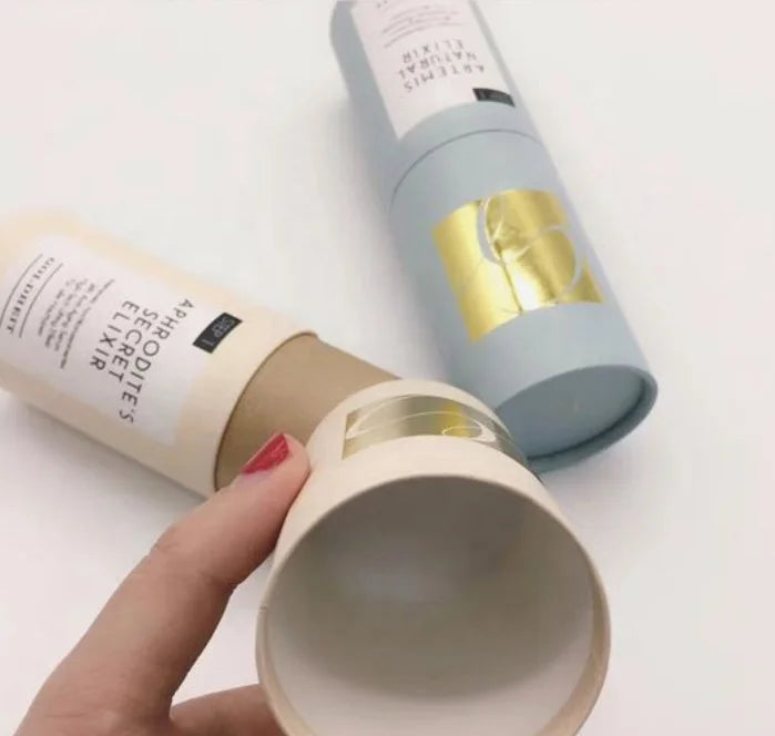 Eco Friendly Modern Cosmetic Custom Printed Dropper Bottle Packaging Box Push Paper Tube for Essential Oil