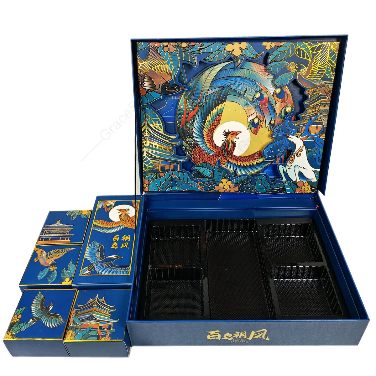 Customized Design Book Shaped Box With Ribbons Luxury Gift Boxes for Moon Cakes Packaging Food Wrapping With Cardboard Paper