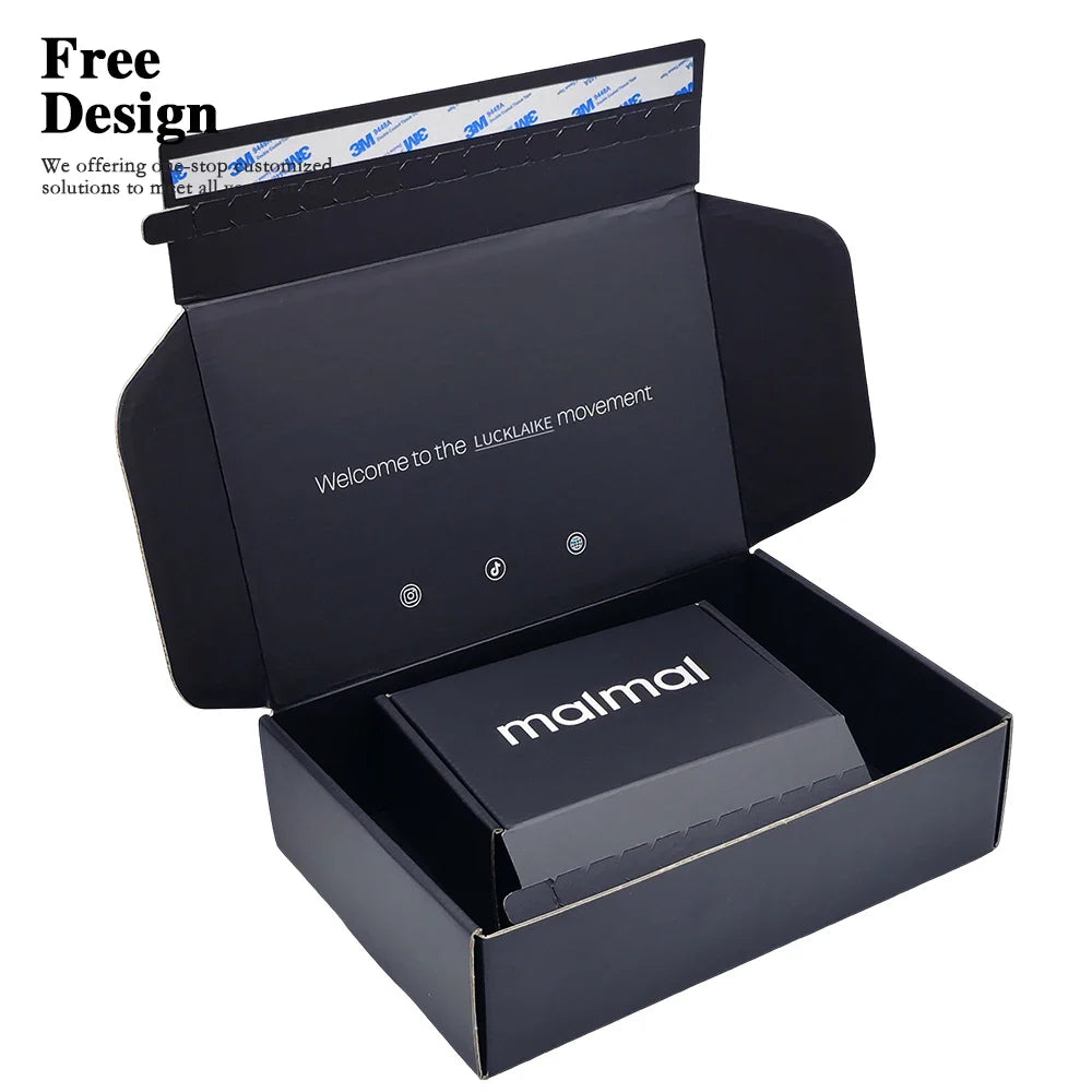 Custom White Corrugate Tear Strip Printed Self Sealing Mailer Delivery Shipping Boxes Wholesale Cajas Personalizadas with logo