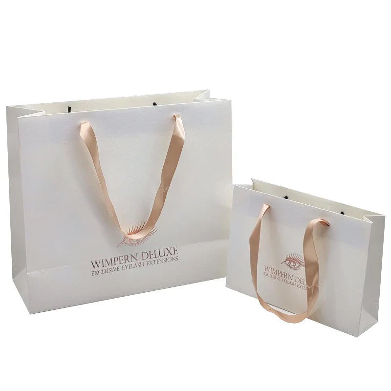 Wholesale Luxury Cardboard Paper Bag with Silver Foil Logo Custom Boutique and Shopping Clothing Packaging for Shoes