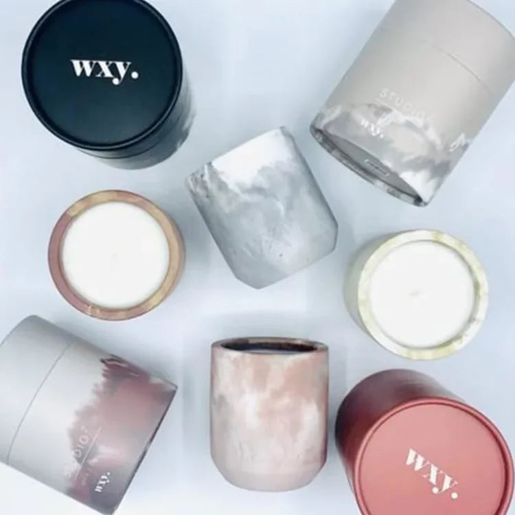 Custom Printed Cardboard Kraft Paper Round Candle Box Tubes Soy Candle in Paper Tube