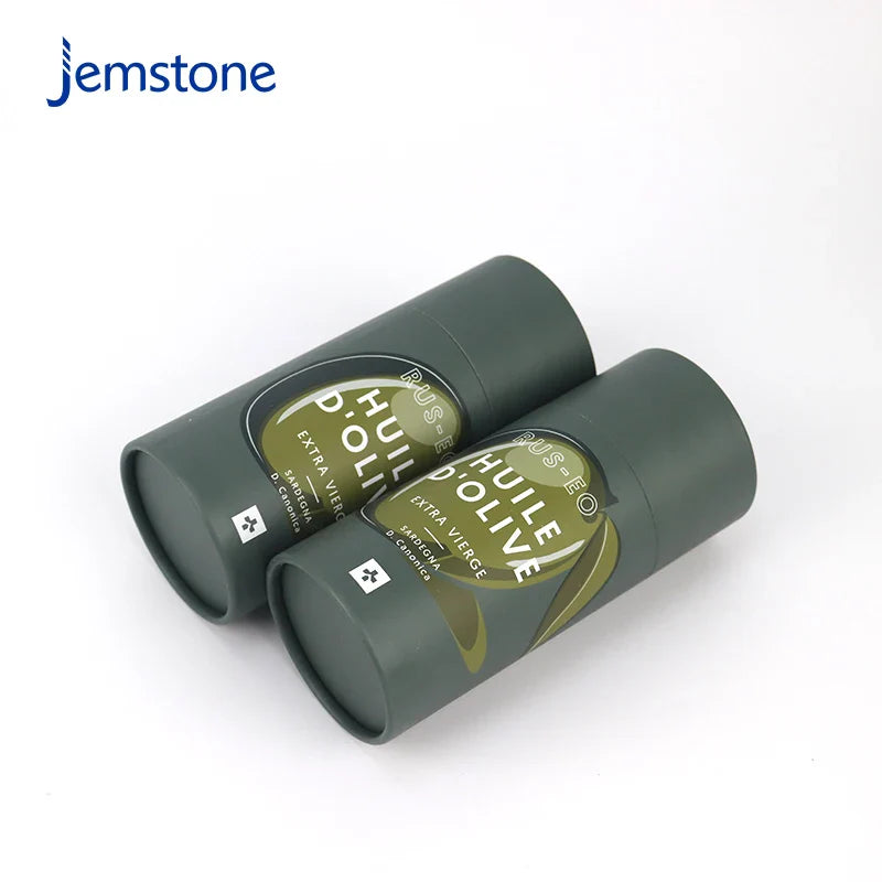 Eco-Friendly Custom Food Grade Luxury Kraft Olive Oil Tea Coffee Bean Powder Cylinder Packaging Box Round Cardboard Paper Tube