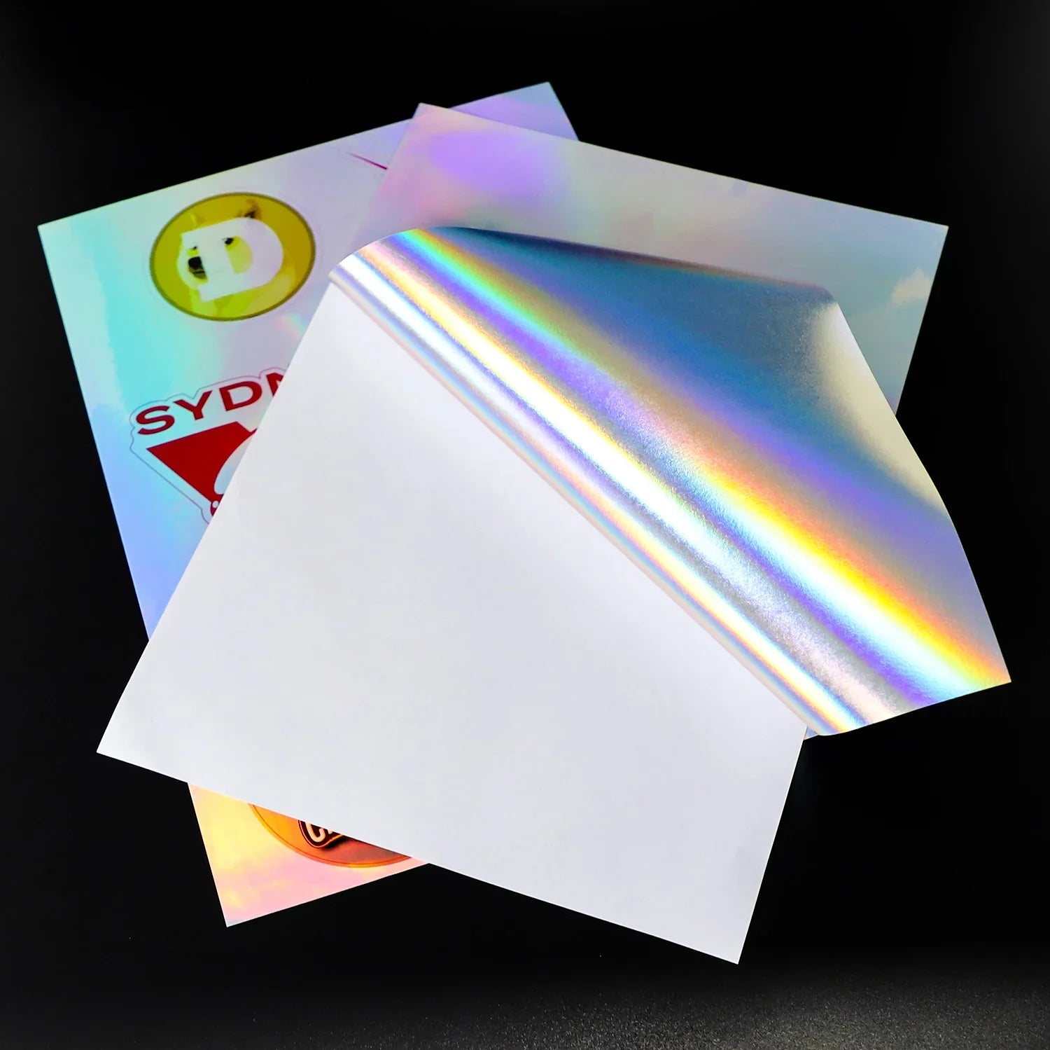 210X297mm A4 Waterproof Vinyl Sticker Paper Holographic Inkjet Printable Die Cut Self-Adhesive Water Activated for Easy Adhesion
