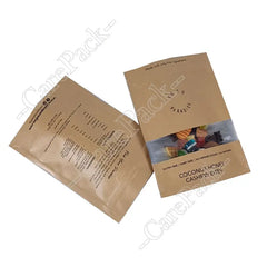 Heat Seal Snack Coffee Tea Biodegradable Recycle Eco-friendly Clear Windows Die Cut Kraft Stand up Pouch