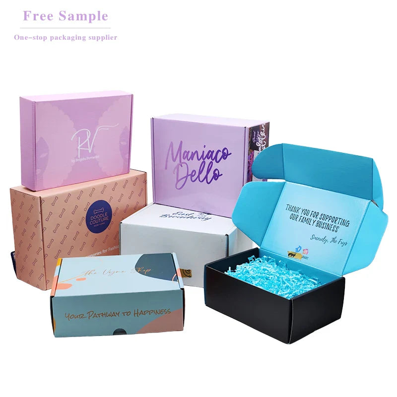 Cardboard Packing Cajas Garment Packaging Box Custom Logo Shoe Mailer Shipping Box Gift Packaging Paper Boxes for Packiging