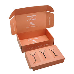 Custom Embossed Logo Corrugated Skincare Cosmetic Bottle Paper Mailer Boxes Packaging Cardboard Shipping Box With Logo Insert