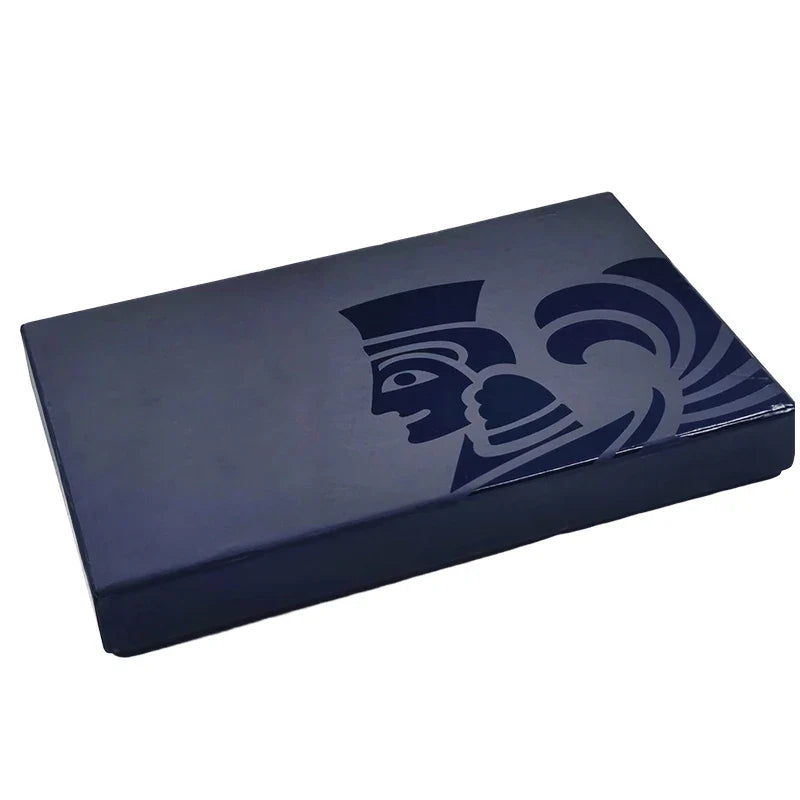 Customised UV Printing Deep Blue Hard Rigid Paper Cardboard Packaging Lid and Base Men Wallets Carteras Gift Boxes for Present