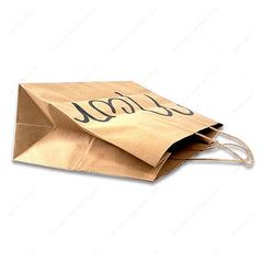 Custom Logo Print Recycled Brown White Kraft Shopping Food Luxury Gift Packaging Paper Bag Handles With Your Own Logo
