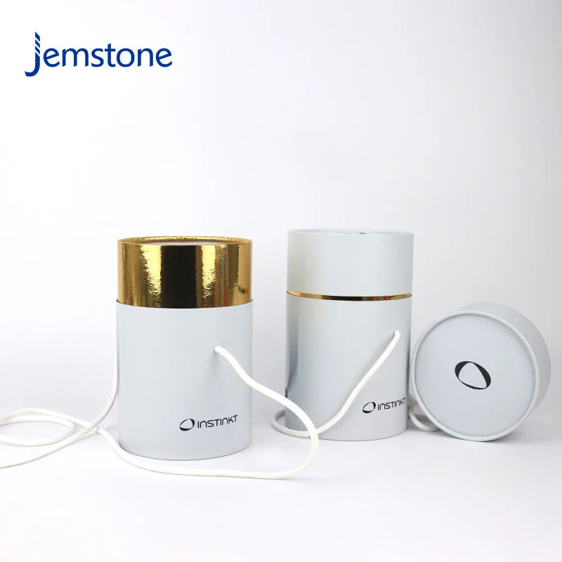Custom Printed Luxury Food Cylinder Round Cardboard Gift Box Kraft Cloth Scarves Paper Tube Packaging with Cord