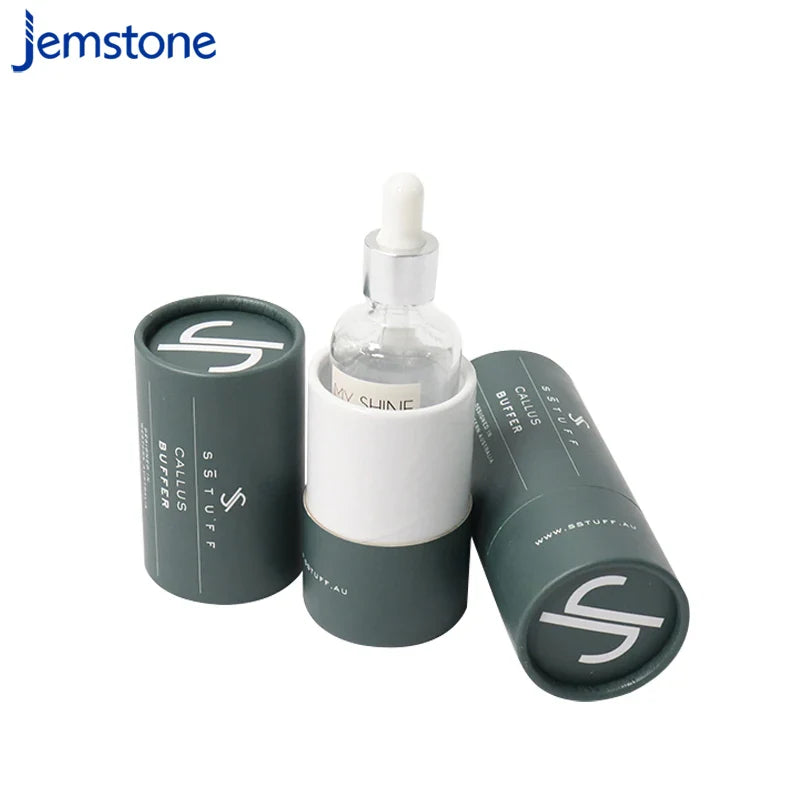 Custom Round Cosmetic Kraft Paper Tube Box Perfume Cardboard Tube Essential Oil Bottles Paper Packaging Tube With Eva