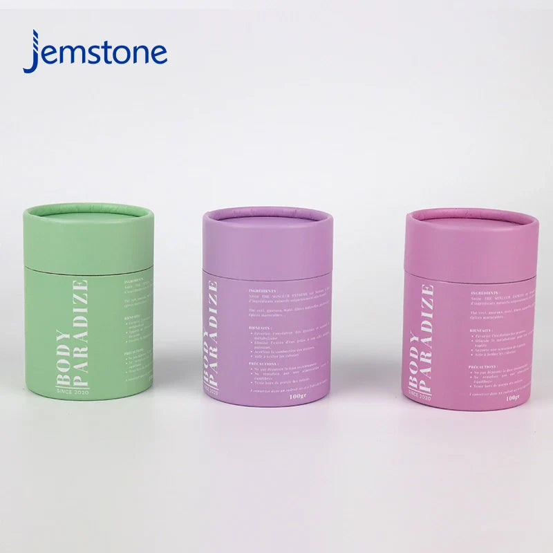 Eco-Friendly Custom Food Grade  Kraft Cardboard Tea Coffee Cylinder Packaging Collagen Powder Spices Salt Paper Tube