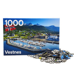Customize Design Vestnes Landscape Child Paper Cardboard Educational Jigsaw Puzzle 1000 Piece Games for Adults Kids