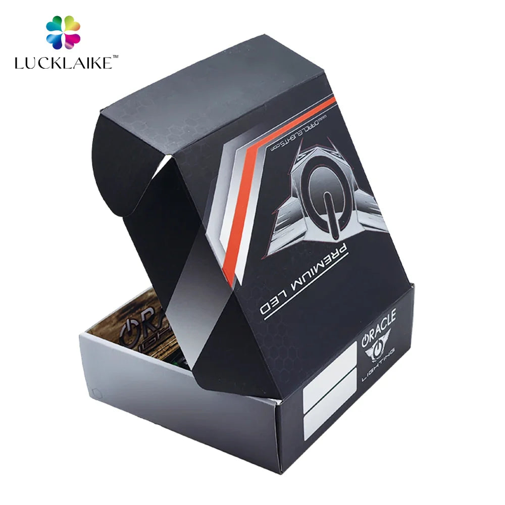 Custom Printed E-Commerce Packaging Box Corrugated Cardboard Papierkarton Mailer Black Post Cajas Shipping Box