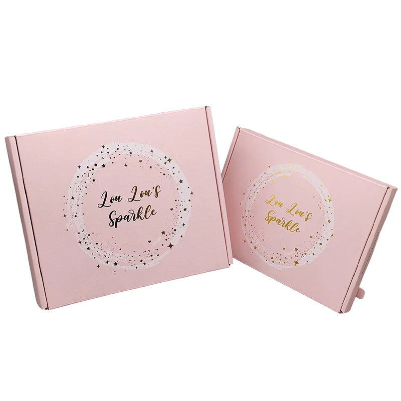 Customized Pink Eyelashes Skincare Cosmetic Jewelry Products Paper Mailer Shipping Packaging Corrugated Boxes with Your Own logo