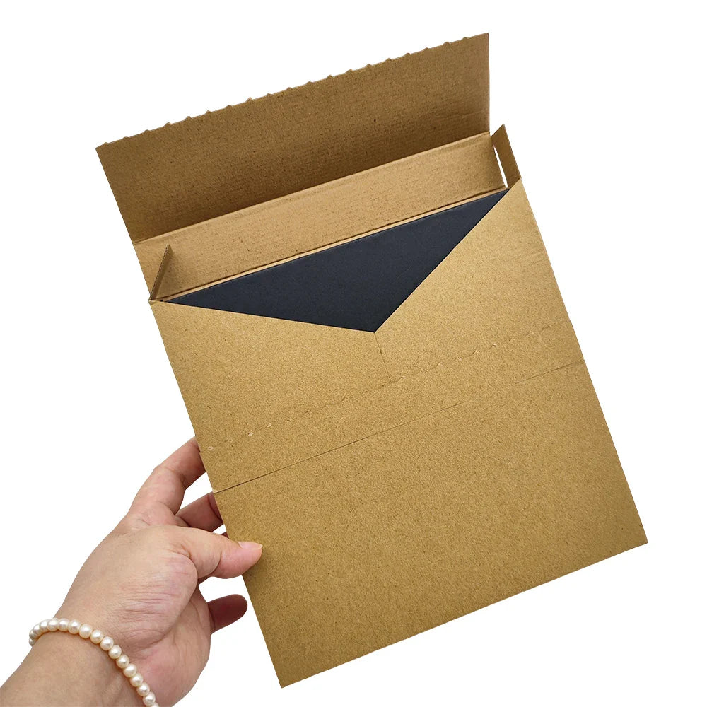 Custom E Commerce Self Adhesive Easy Open Kraft Art Paper Tear Off Strip Self Seal Zipper Peel Packaging Box with Zipper Line