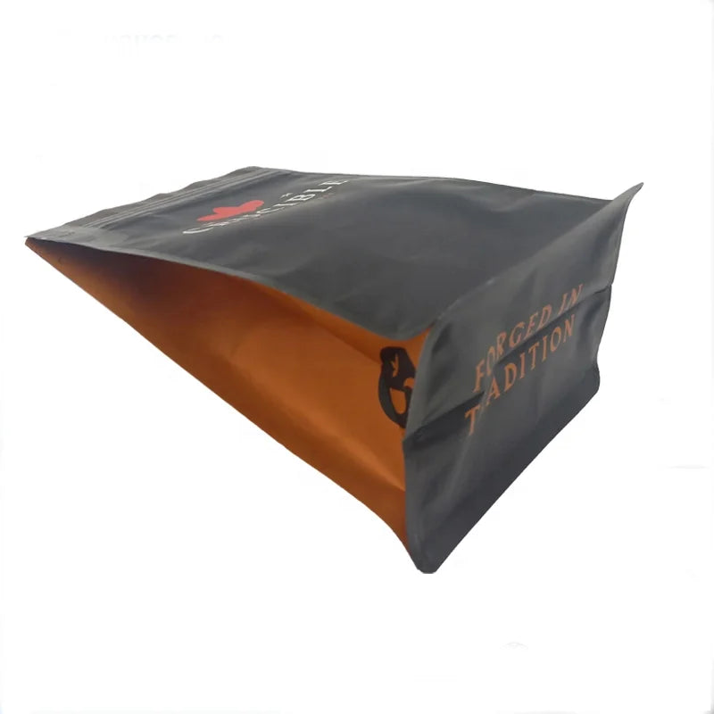 Gravure Printing Smell Proof Aluminum Coffee Pouch Flat Bottom Zipper Roasted Coffee Beans Bag with Air Valve