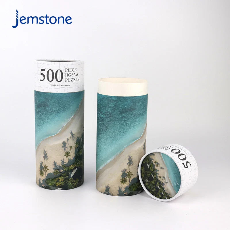 Custom Printed Eco-Friendly Kraft Cardboard Cylinder Tube Perfume Toys Jigsaw Puzzles Paper Tube Packaging