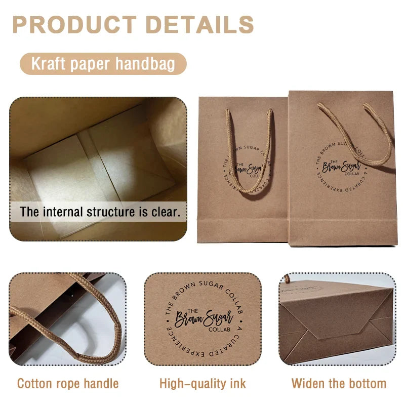 OEM/ODM Customized Hot Sale Multi-size & Color Kraft Paper Bags Luxury Clothing Gift Kraft Bag with Twisted Handle