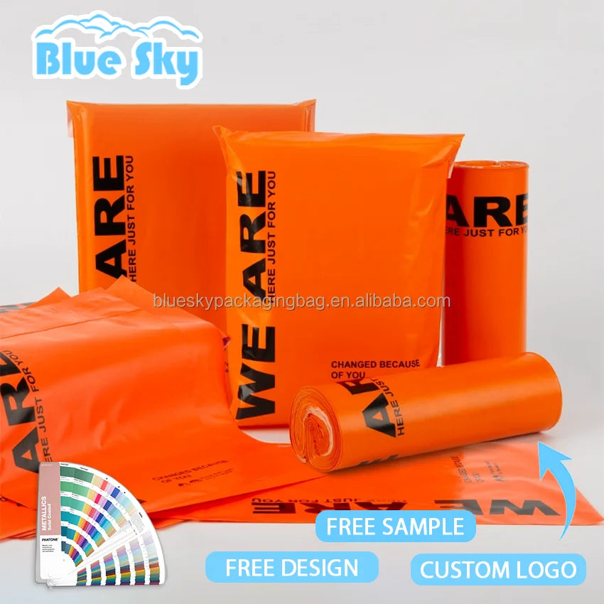 Thickened Large Express Bags White pink Apricot Black Orange Clothing Packaging Poly Bags for E-commerce Shipping Bag with logo