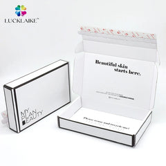 Custom White Corrugated Package Shipping Mailing Packing Boxes Small Beauty Mailer Emballage Carton Clothing Box
