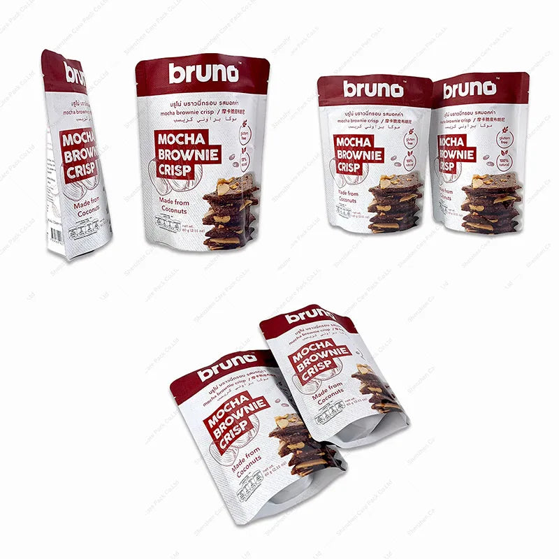 Resealable Cookies Candy Snack Coconuts Doypack Smell Proof Flexible Stand up Pouch Plastic Packaging Mylar Ziplock Bags