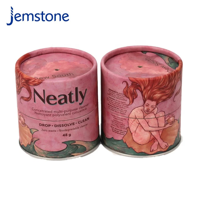 Custom Food Grade Airtight Small Easy Peel Off Lid Paper Can Packing Composite Paper Can Kraft Packaging Tube for Snack