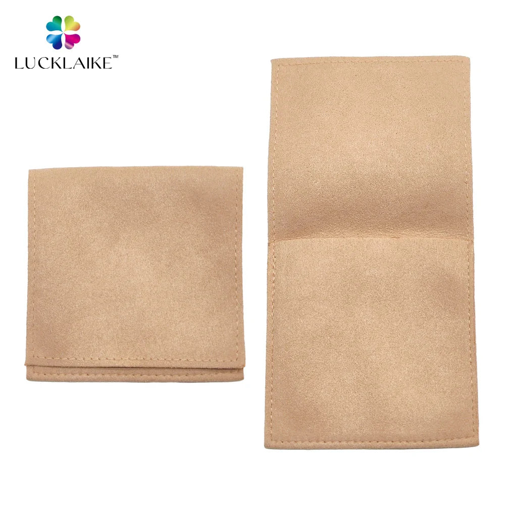 Custom Microfiber Velvet Jewelry Pouches Flannel Jewellery Envelope Bag Packaging With Logo for Coins Necklace Bracelet Earrings