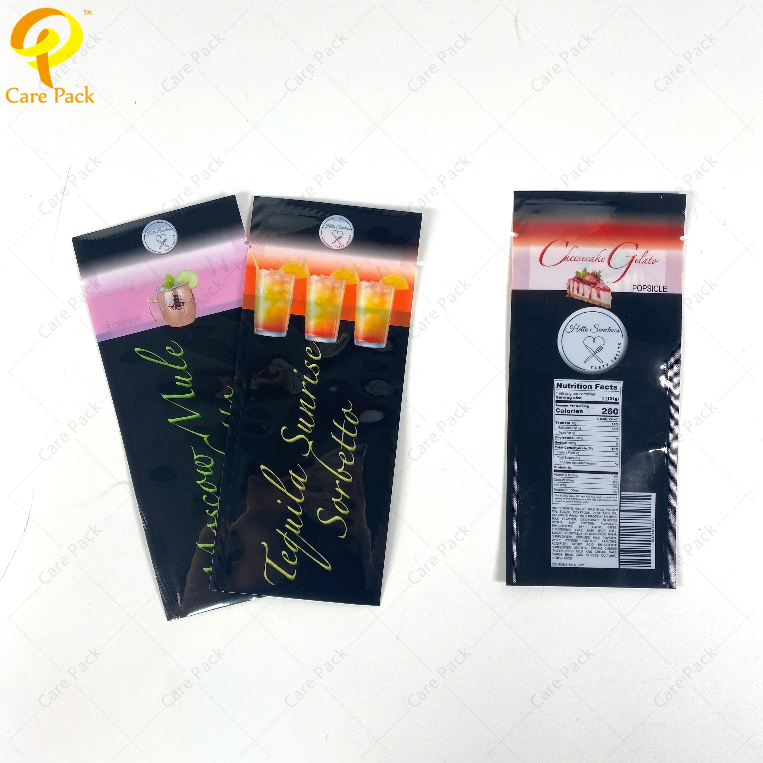 Customized Back sealed Bag Popsicle Packaging Bag Frozen Disposable Plastic Bag for Ice Cream Popsicle