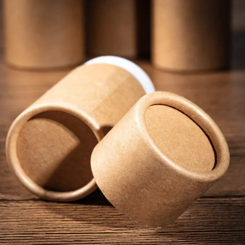 Customized Eco Round Box Empty 500ml 100ml 50ml Biodegradable Kraft Swab Packaging Tubes