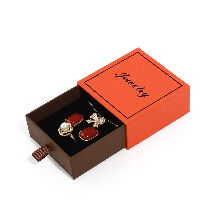 High Quality Paper Cardboard Jewelry Gift Boxes Colorful Paper Sliding Drawer Cardboard Box Drawer Box Sliding Gift