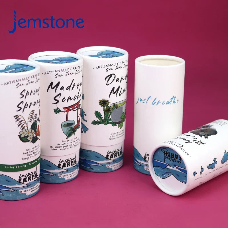 Custom Food Grade Cardboard Cylinder Paper Tube Packaging Tea Coffee Candle Kraft Paper Tube Packaging