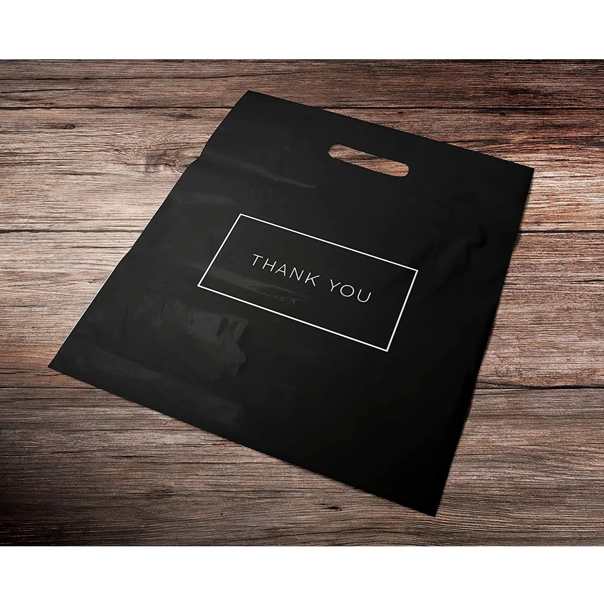 Plastic Bags for Business Small Merchandise Shopping Bags Retail Die Cut Handle Bags