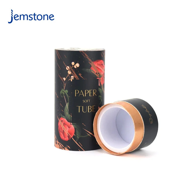 Printed Luxury Cosmetic Perfume Bottle Paper Tube Round Kraft Cardboard Skincare Essential Oil Boxes Cylinder Packaging